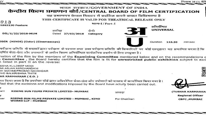 October 2018 Bollywood Hindi Movie BluRay HD ESub