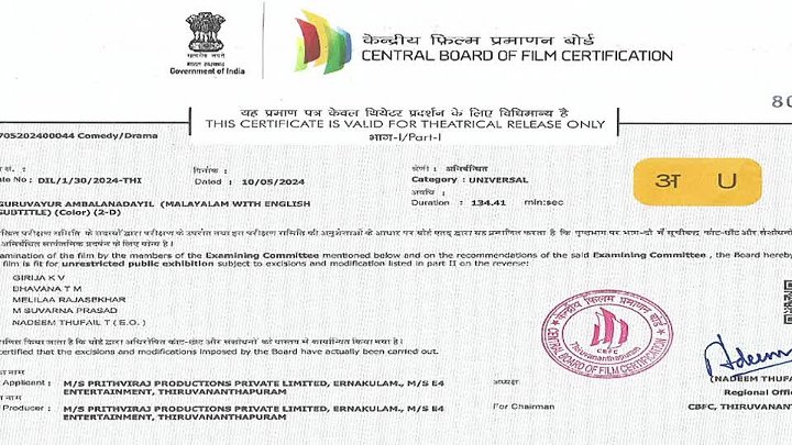 Guruvayoor Ambalanadayil 2024 Hindi  Malayalam Dual Audio UnCut Movie HD ESub
